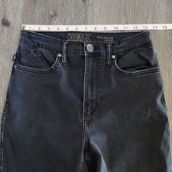 Women's Rock & Republic Black Wash High Roller High-Waisted Skinny Jeans Size 8 - Picture 9 of 11